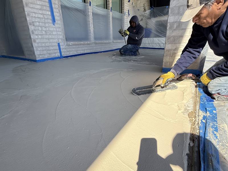 Concrete overlay driveway resurfacing