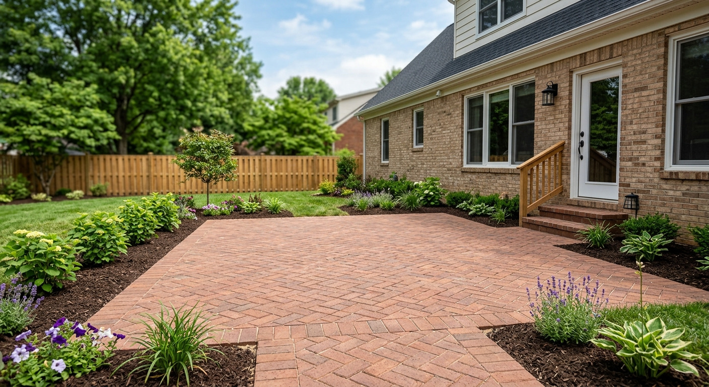 Stamped concrete patio installed by Concrete Canvas in Plano